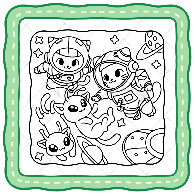 5 Meowland – Magical & Cute Cats Tiny Daisy Coloring Book for All Ages