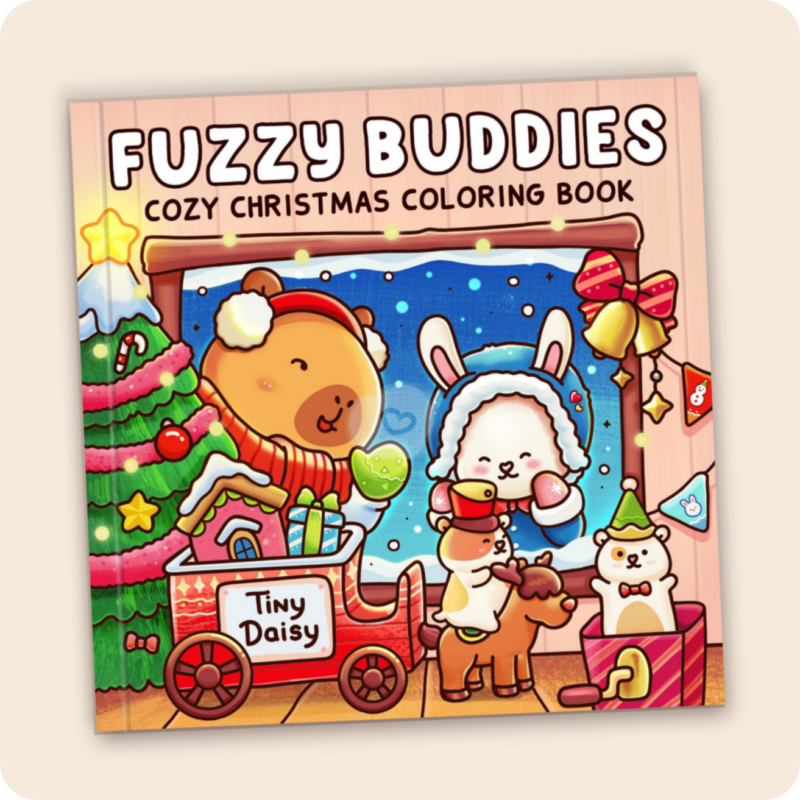 Christmas Fuzzy Buddies – A Fuzzy Buddies Christmas Coloring Book with 40 Festive Pages