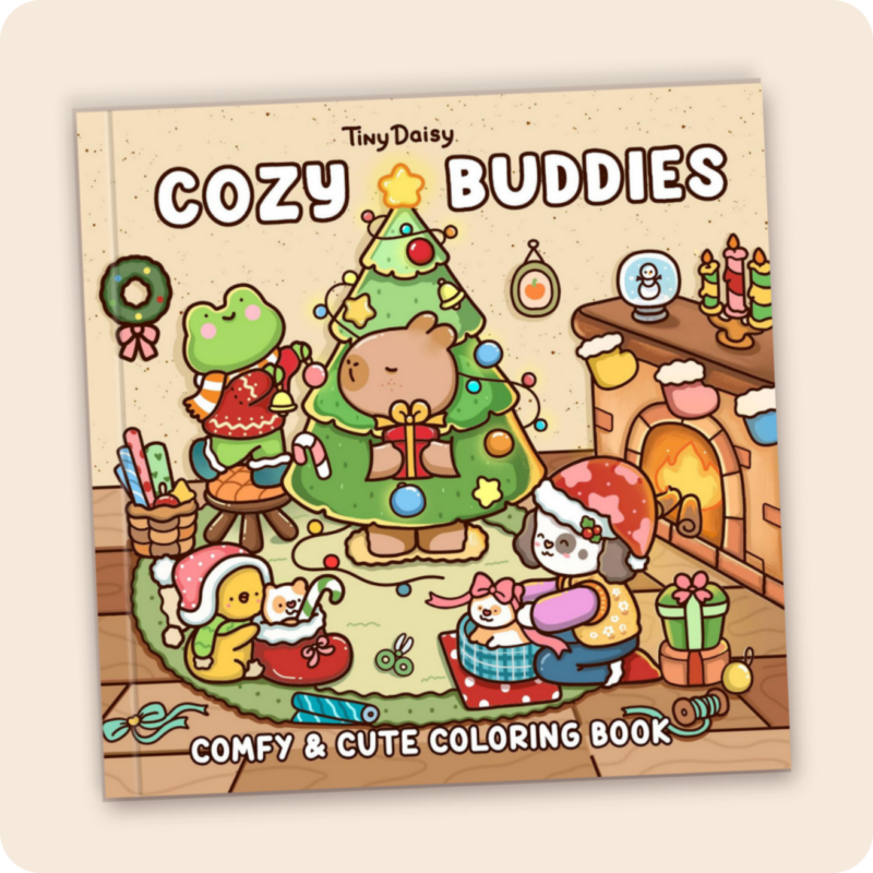 Cozy Buddies – Tiny Daisy Adorable Fuzzy Buddies Coloring Book for All Ages