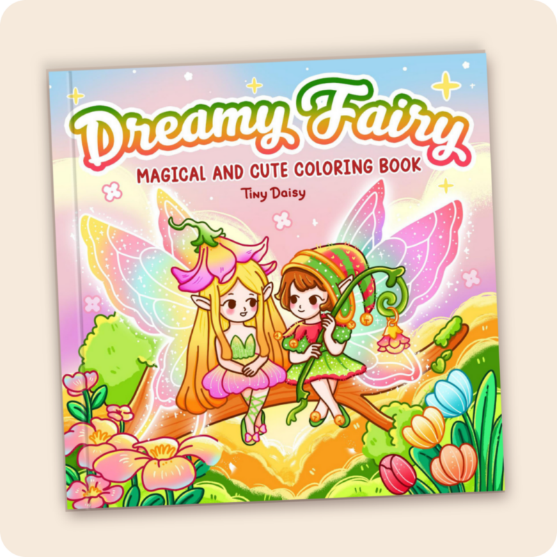 Dreamy Fairy – A Magical and Cute Tiny Daisy Coloring Book for Women (Tiny Fairy Cover Version 2)