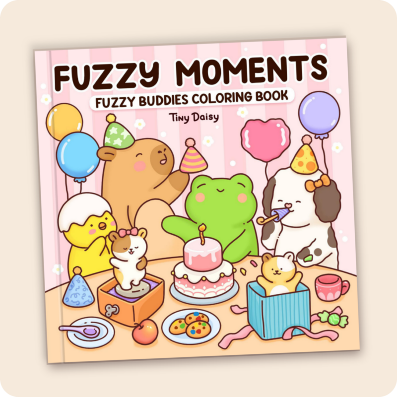 Fuzzy Moments – Adorable and Comfy Tiny Daisy Coloring Book for All Ages (My Fuzzy Buddies Cover Version 2)