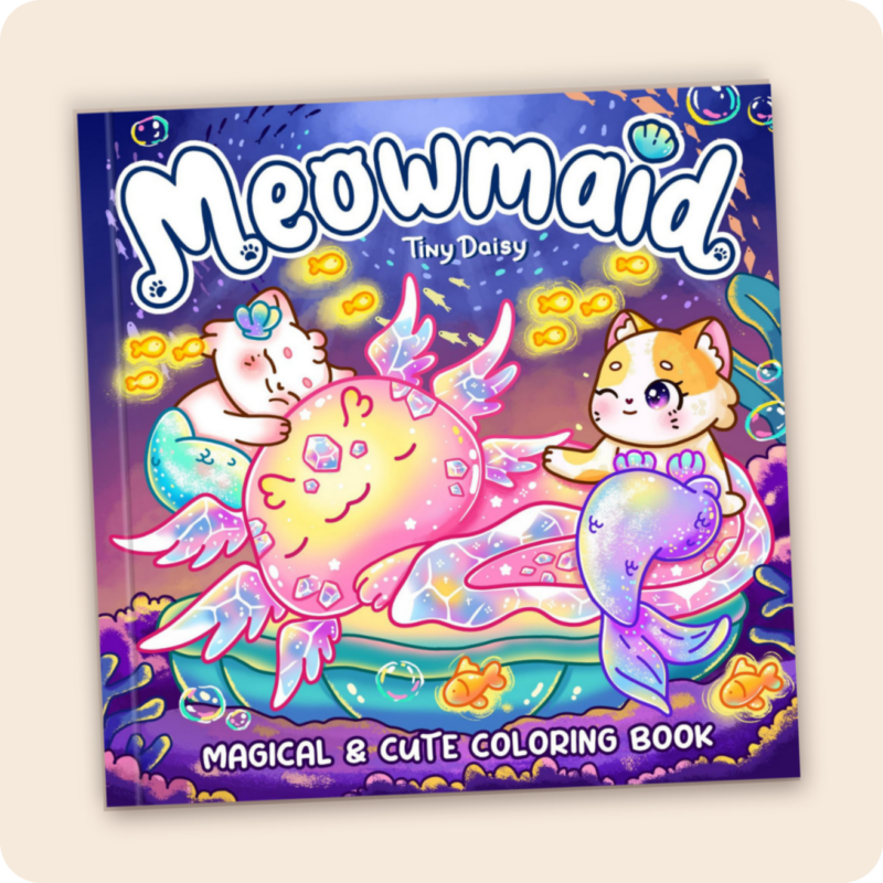 Meowmaid - Magical & Cute Tiny Daisy Coloring Book for Women