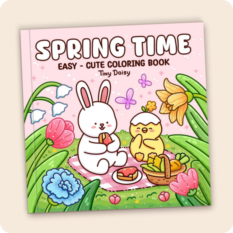Spring Time – Tiny Daisy Bold and Easy Spring Coloring Book for All Ages