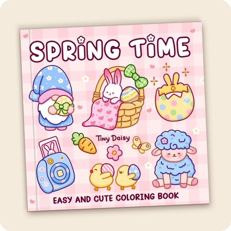 Spring Time – Tiny Daisy Bold and Easy Spring Coloring Book for All Ages (Cover Version 2)