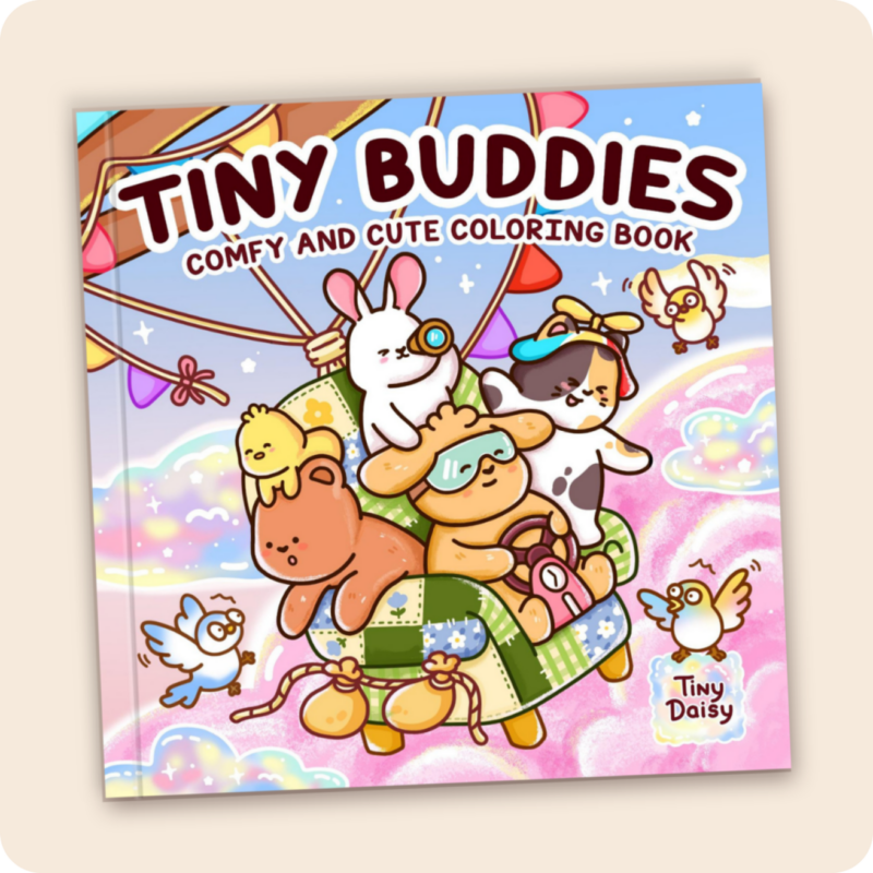 Tiny Buddies – Comfy and Cute Tiny Daisy Coloring Book for All Ages