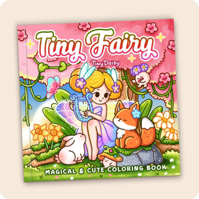 Tiny Fairy – Tiny Daisy Magical and Cute Fairy Coloring Book for Women