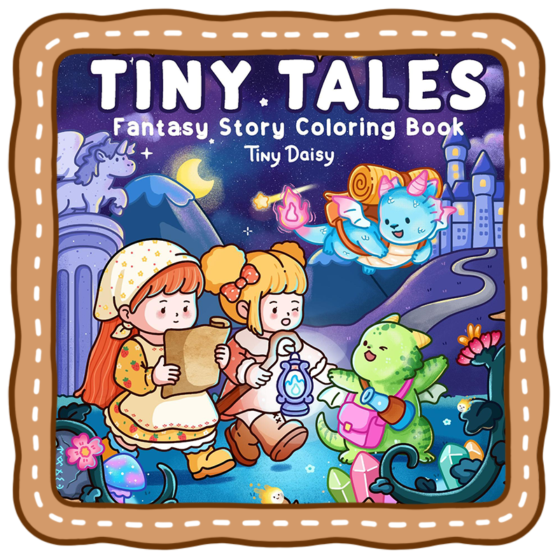 cozy fantasy coloring book cute dragons midnight cover
