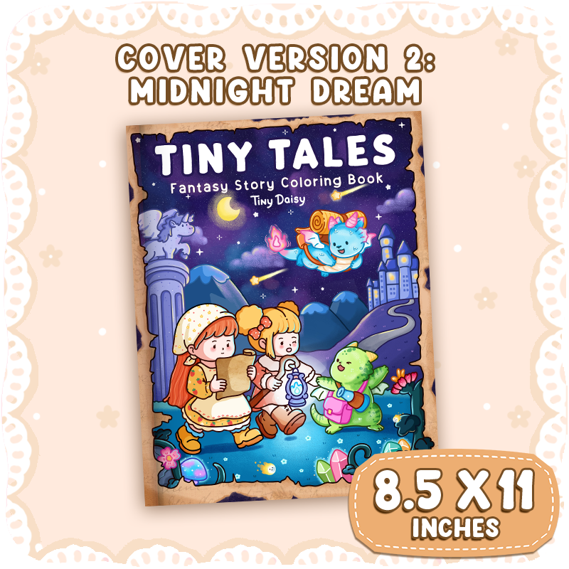 fantasy story coloring book cute dragons cozy scene