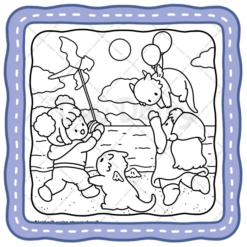 a3 Tiny Tales – Cozy Fantasy Story Coloring Book (Cover Version 1: Daylight Magic, Size 8.5 x 8.5 inches)