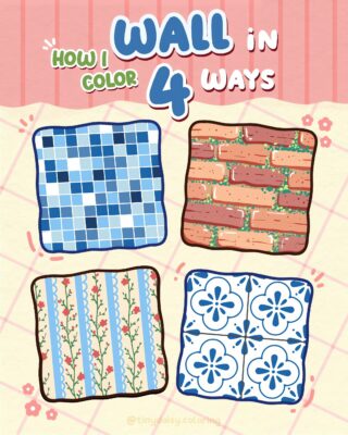 Wall in 4 Ways for Coloring and Crafting.