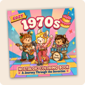 Alternative view of Cozy 1970s Mini Coloring Book