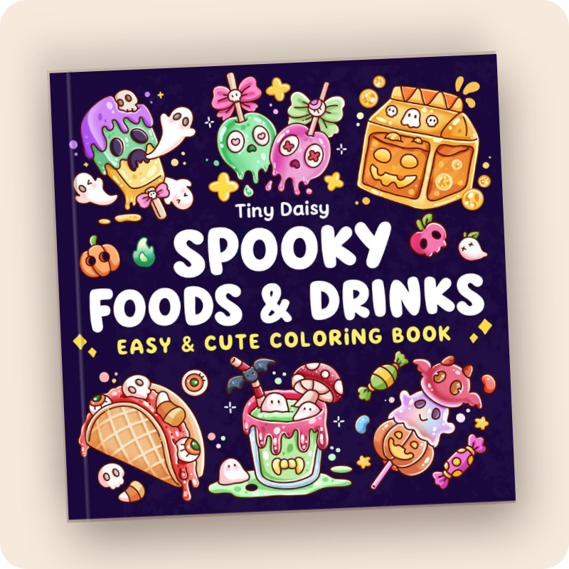 Spooky Foods & Drinks Coloring Book