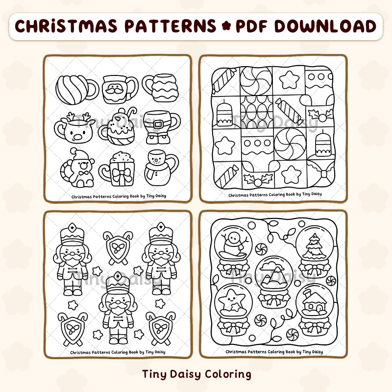 Christmas Patterns – Mini Digital Coloring Set - Image 2