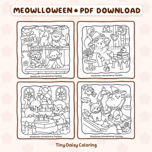 Alternative view of Meowlloween – Mini Digital Coloring Set