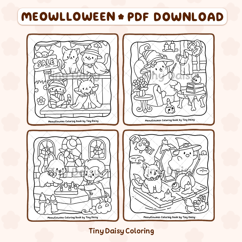 Meowlloween – Mini Digital Coloring Set - Image 2