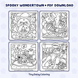 Alternative view of Spooky Wondertown – Mini Digital Coloring Set
