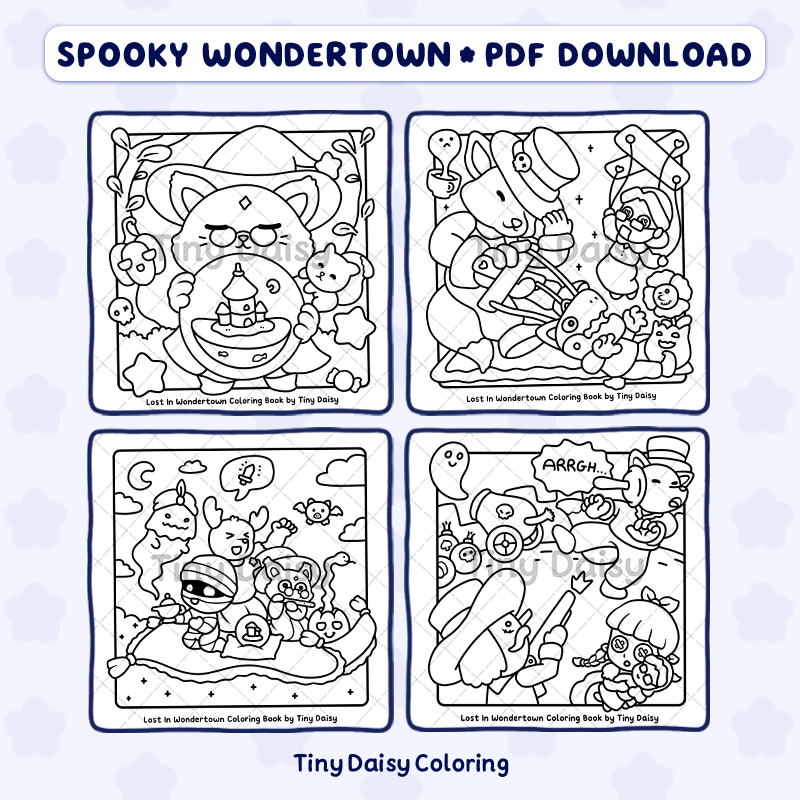 Spooky Wondertown – Mini Digital Coloring Set - Image 2
