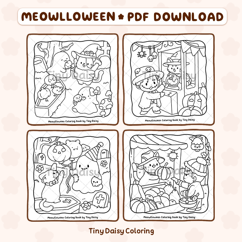 Meowlloween – Mini Digital Coloring Set - Image 3
