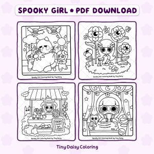 Alternative view of Spooky Girl – Mini Digital Coloring Set