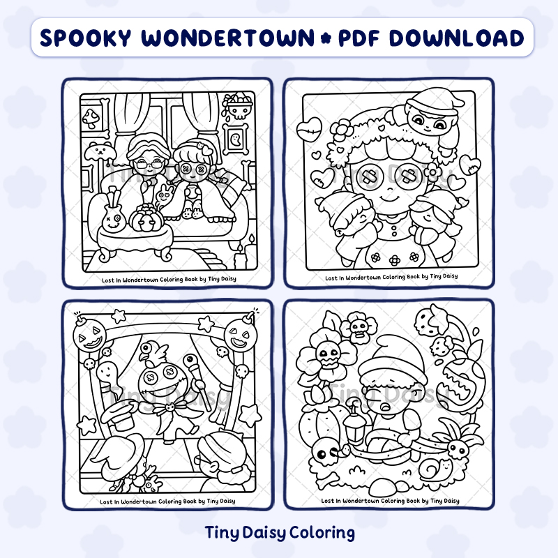 Spooky Wondertown – Mini Digital Coloring Set - Image 3