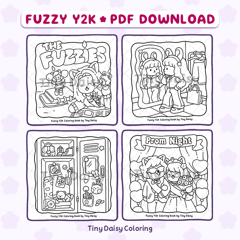 Fuzzy Y2K – Mini Digital Coloring Set - Image 2