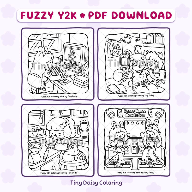 Fuzzy Y2K – Mini Digital Coloring Set - Image 3