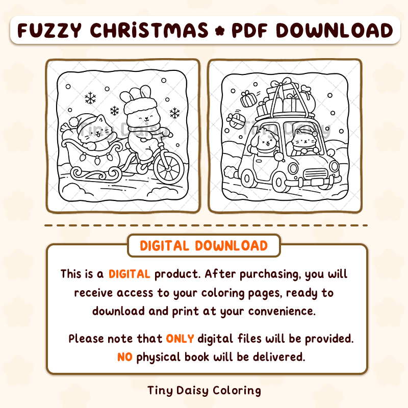 Fuzzy Christmas – Mini Digital Coloring Set - Image 4