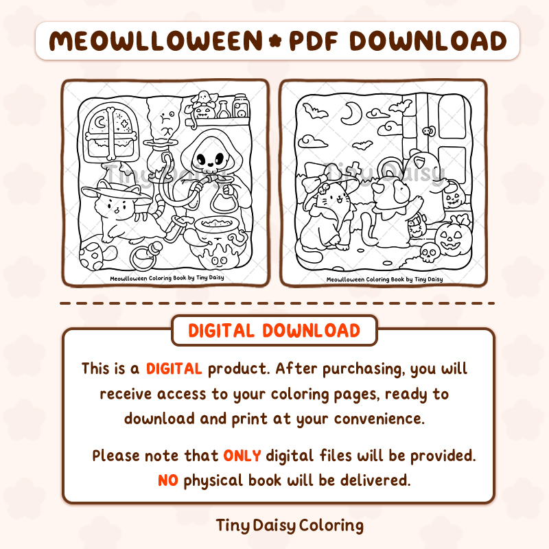 Meowlloween – Mini Digital Coloring Set - Image 4
