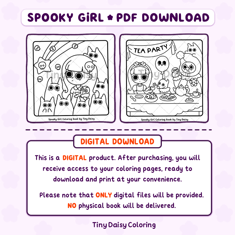 Spooky Girl – Mini Digital Coloring Set - Image 4