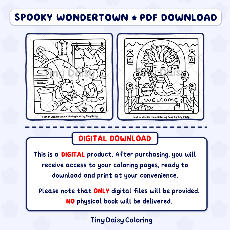 Spooky Wondertown – Mini Digital Coloring Set - Image 4