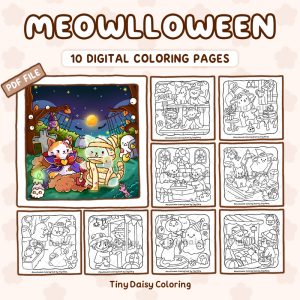 Meowlloween – Mini Digital Coloring Set