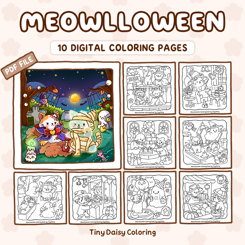 Meowlloween – Mini Digital Coloring Set