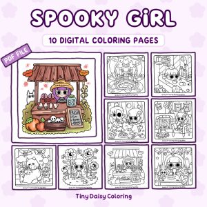 Spooky Girl – Mini Digital Coloring Set