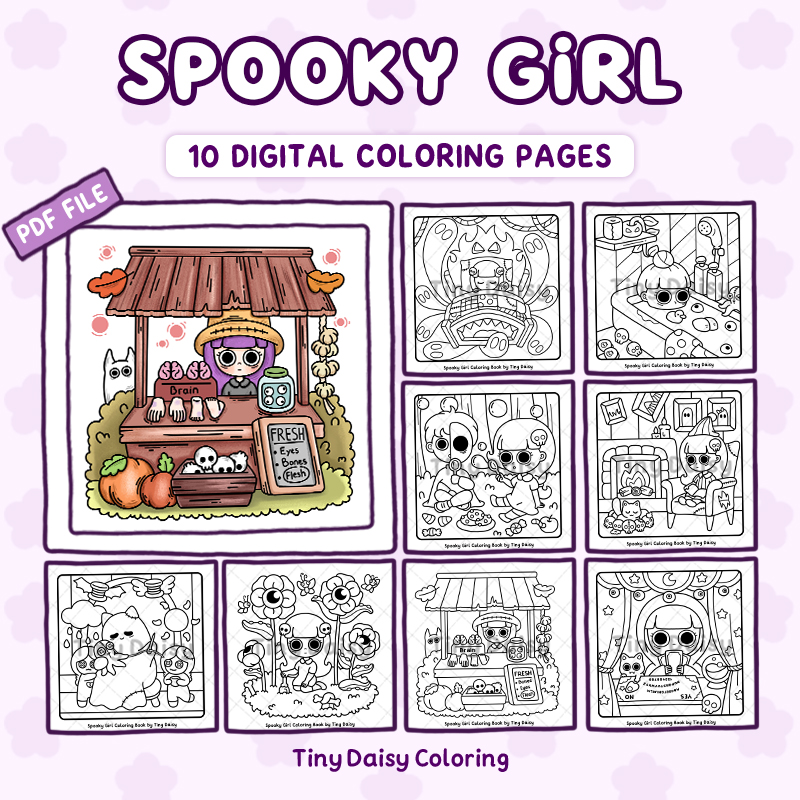 Spooky Girl – Mini Digital Coloring Set